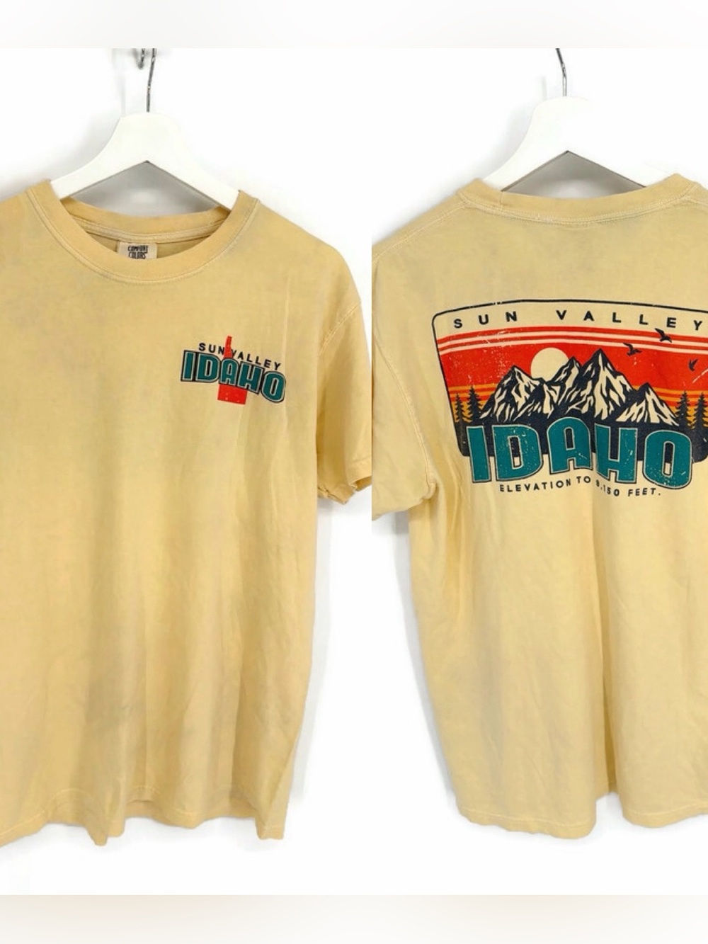 Sun Valley Idaho Graphic Tee Yellow Size M